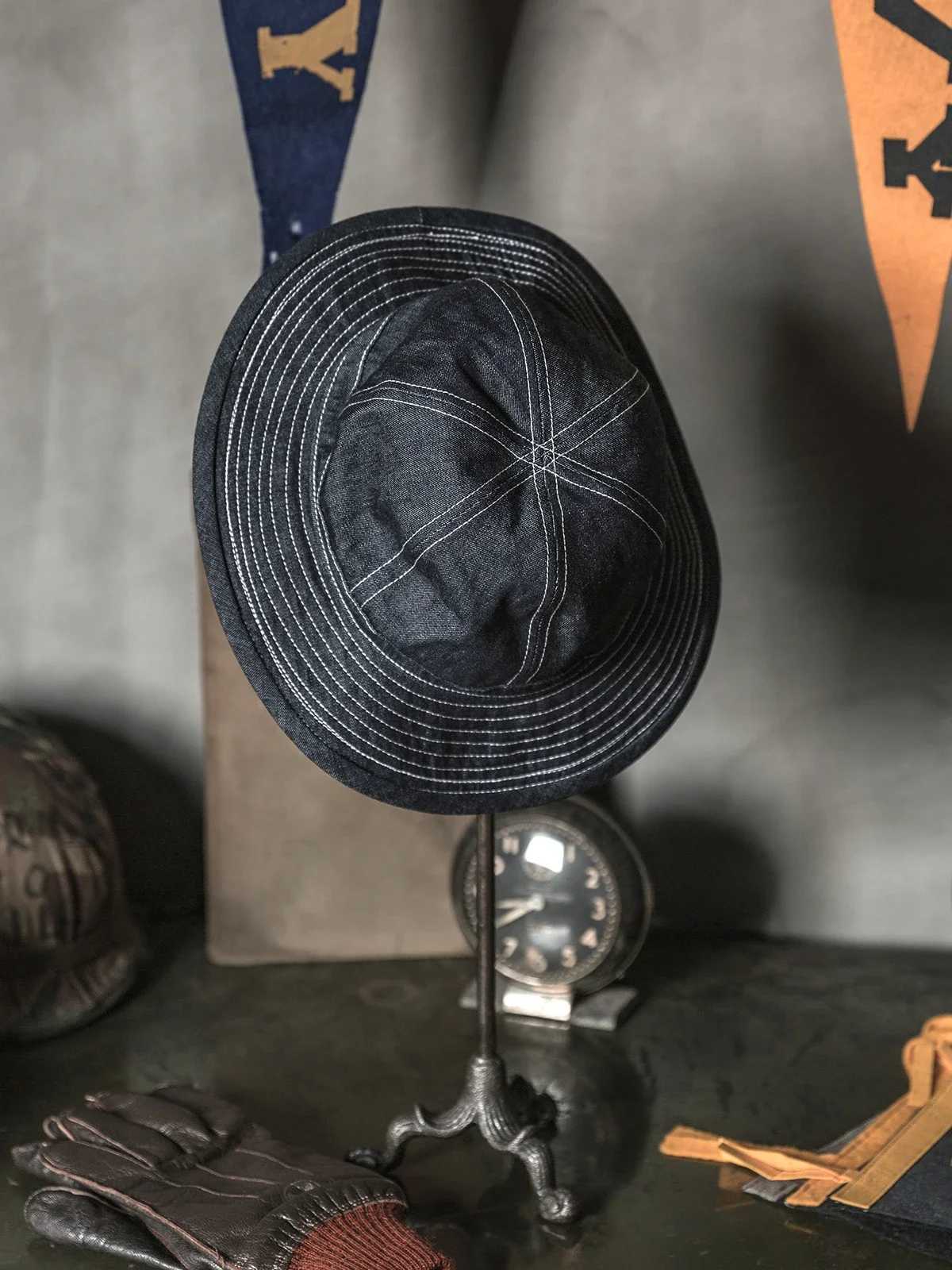 Bronson 1930s CCC Daisy Mae Denim Hat Vintage Style Workwear Dome Bucket Cap Y250707