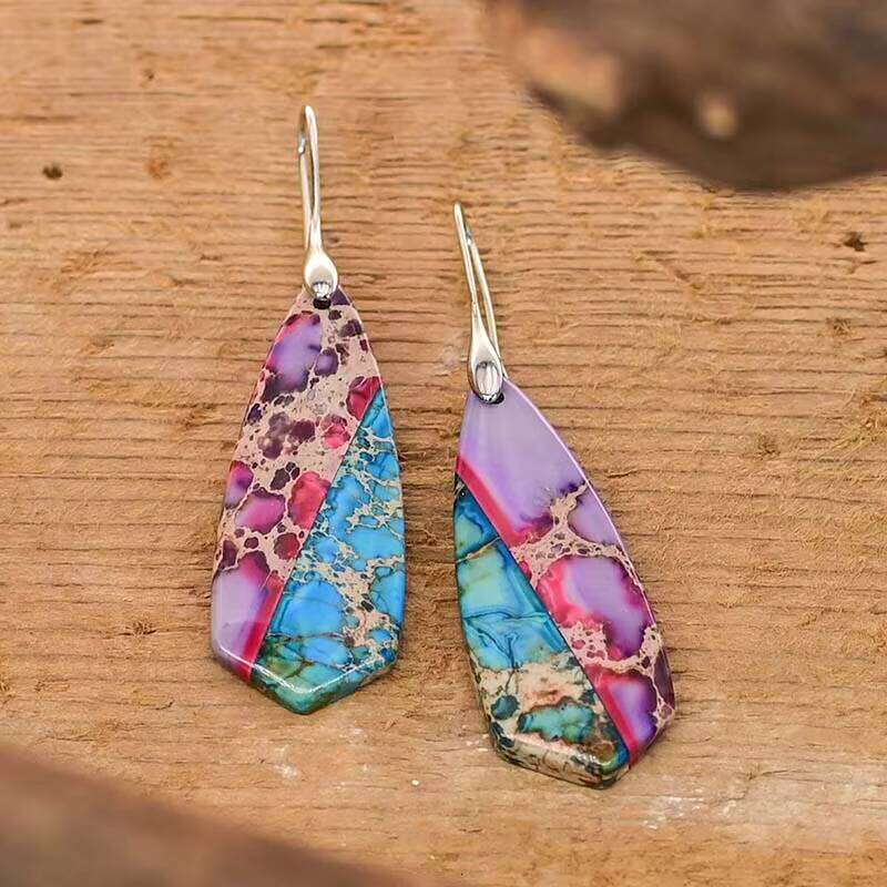 Gorgeous Women Arrow Shape Natural Stone bohemian Earrings