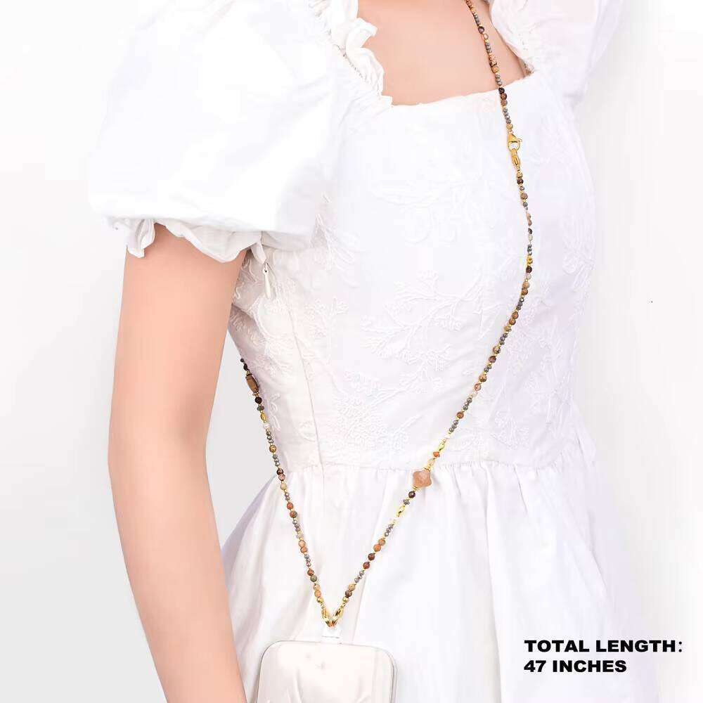 New Style Stone Clover High-end Beaded Chain Long and Short Phone Lanyard Accessories
