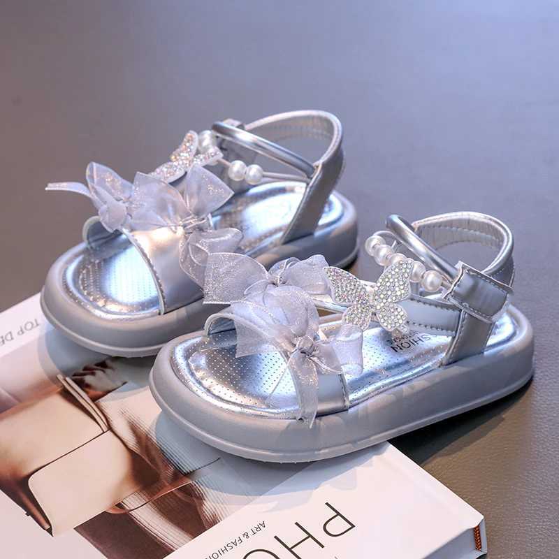 100% Cotton Linen Cotton Linen Cotton Dress Shoes Elegant Lace Pearl Childrens Summer Sandals New Sweet Fashion Kids Causal Wedding Party Sandals R250