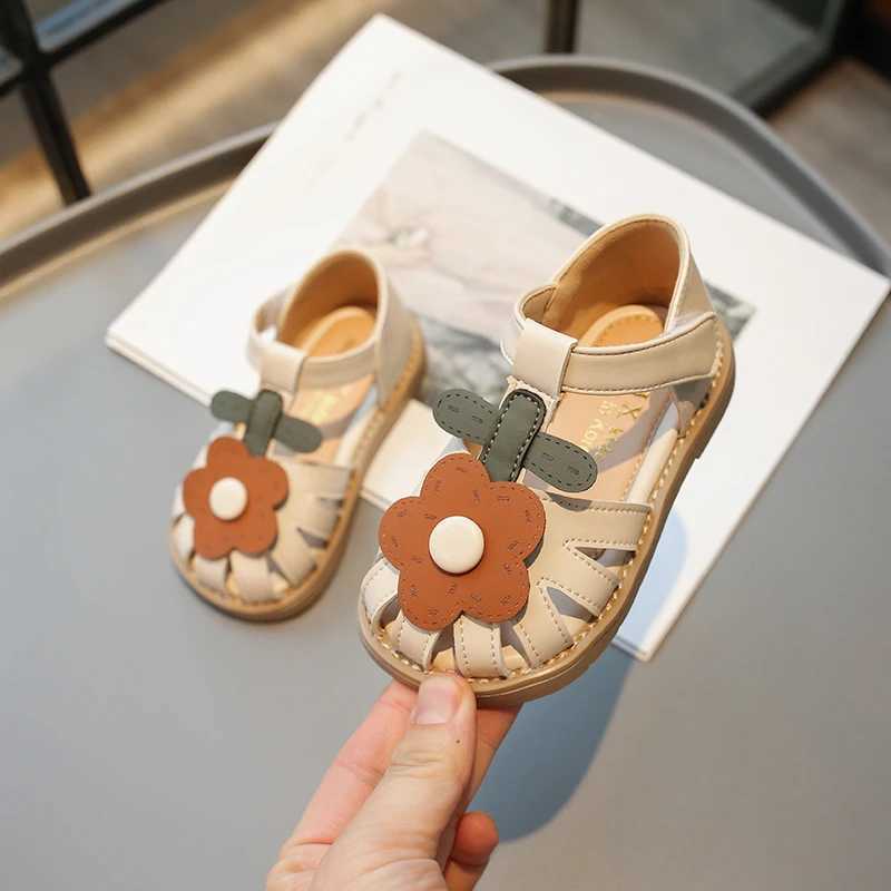 Toddler Girls Sandals Summer New Cute Childrens Princess Flower Flat Sandals Fashion Sweet Kids Versatile Walking Beach Shoes R250707