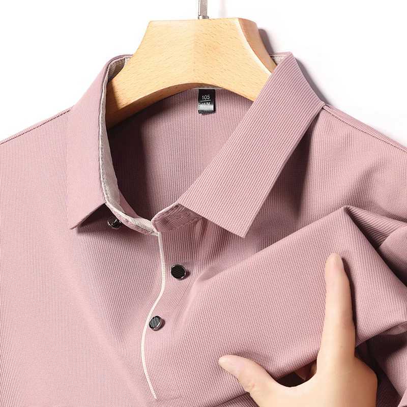 2025 Summer Fashion New Short Sleeve High-End Mens Lapel Golf Casual Polo Shirt High-Quality Comfortable Breathable T-Shirt Top Y250707 Y250707