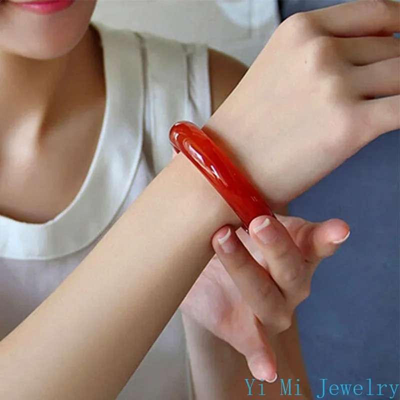 Natural Jade Bracelet Womens Red Agate Ice Through Brazil Carnelian Bangles With Charms 250707