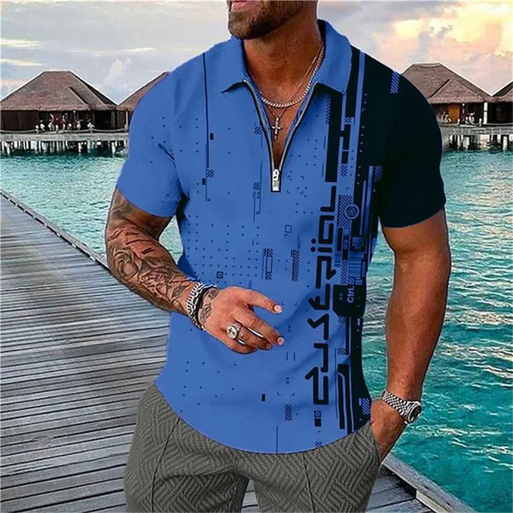 Mens New T-shirt Classic Short sleeved Polo Shirt Summer Top Casual T-shirt Button Collar Super Large S-4XL Casual Polo Shirt Y250707 Y250707