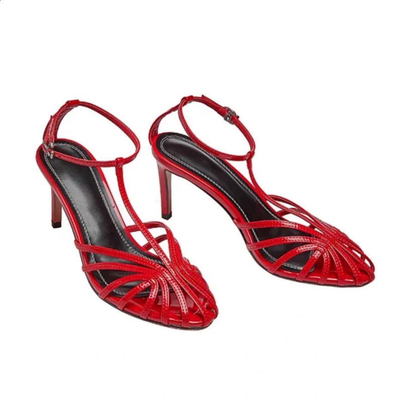 Sandal 2025 Simple Style Tstrap Sandals for Girl Sexy Heel N Band Party Wedding Shoes Summer Sandalias 250703