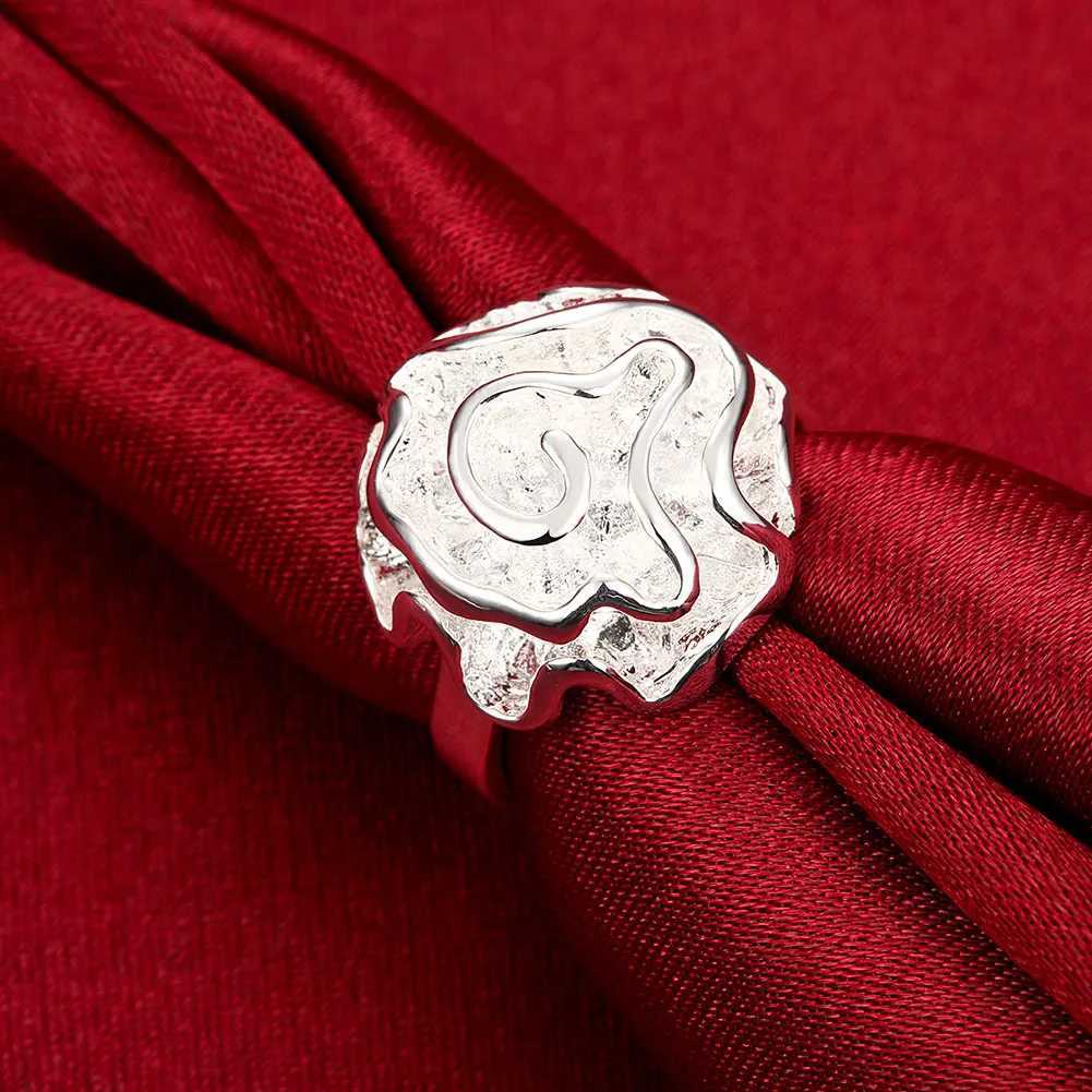 Popular Woman Jewelry 925 Sterling Silver Rose Flower Finger Rings Size 7 8 9 Fashion Wedding Party Brands Girl Holiday Gifts XJ250707