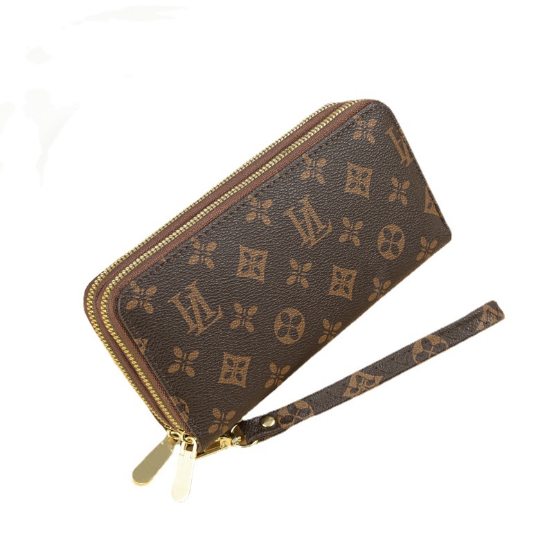 Luxury Designer Women's Long Wallet 2025 - Large Capacity Double Zipper Clutch Purse with Fashion Print European & American Style