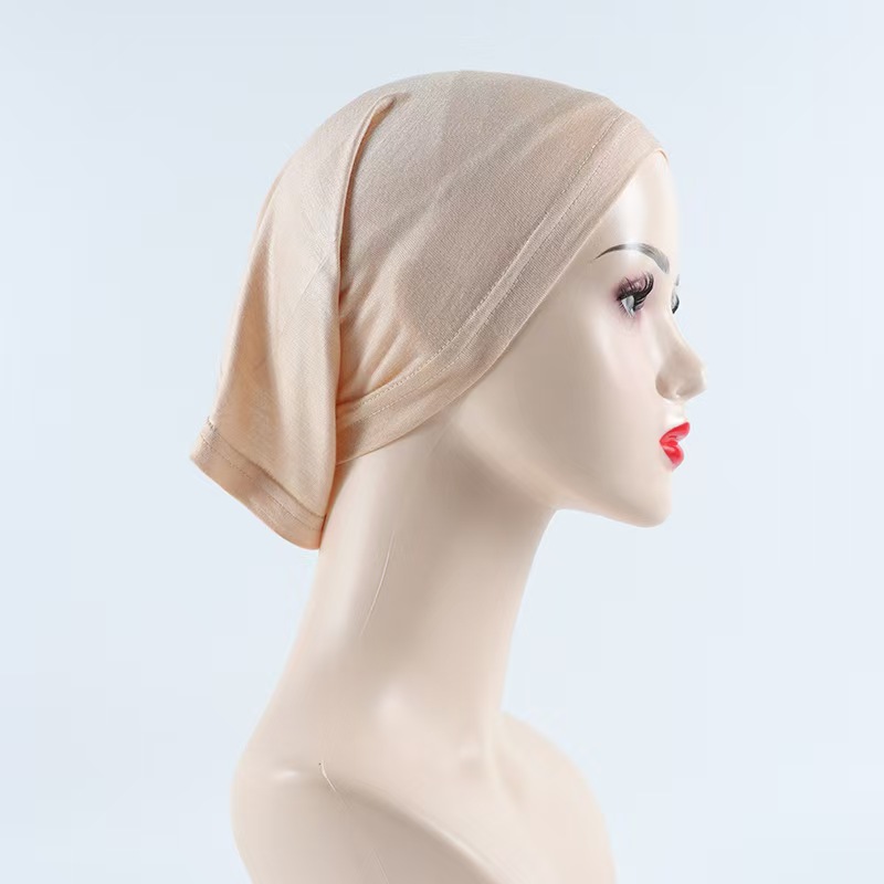 T1166 rayon jersey headscarf cap elastic mercerized cotton tube