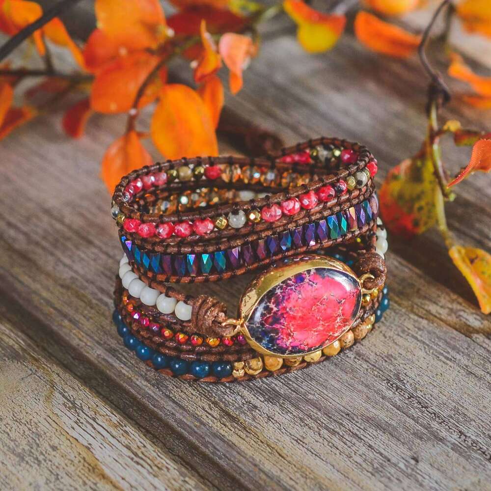 New Handmade Wrapped Natural Woven Statement Bohemian Bracelet Clearance