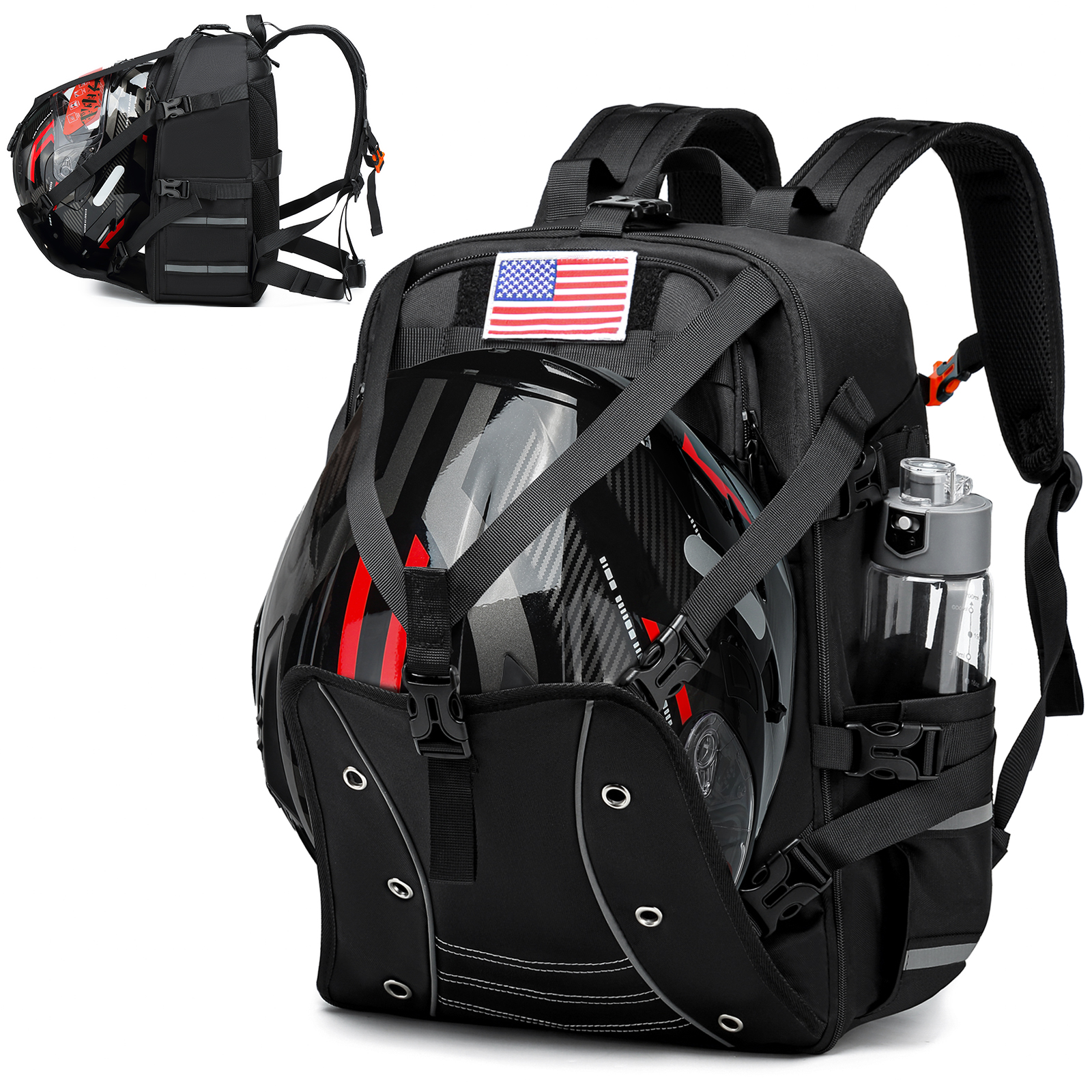 Motorcycle Backpack Helmet Bags, Large Capacity Waterproof Helmet Backpack for Men, Motorcycle Accessories Storage Cycling Bag