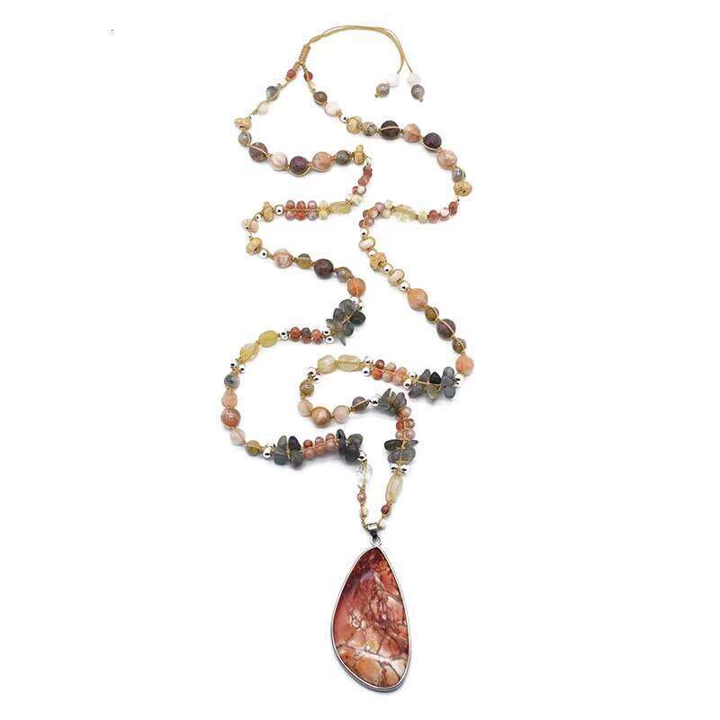 Luxurious Adjustable Natural Stone Agate Bead Handmade Jewelry Necklace for Women and Men Gift