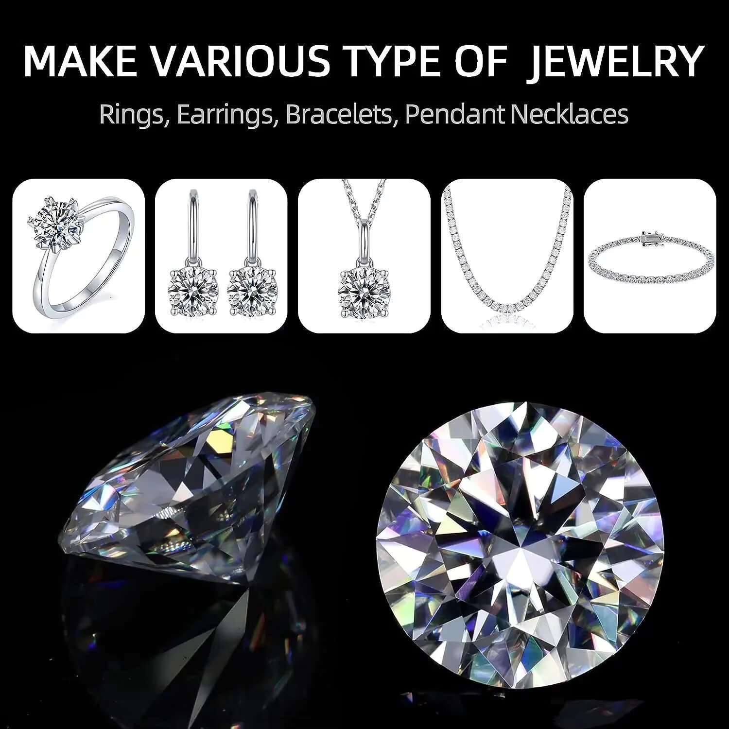Eco Friendly Lab Created IGI GIA Certified D E F Color 0.5Ct 1Ct 2Ct 4Ct CVD HPHT Loose Diamonds Jewelry Lab Grown Diamonds