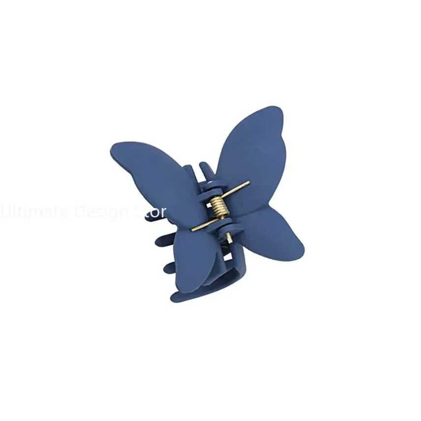 Matte Butterfly Hair Claw Solid Simple Ponytail Holders Barrettes Sweet Fairy Hair Clip Elegant Hairpin Claw Styling Accessories Y250707