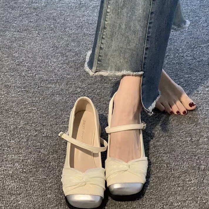 Designer Mary Jane French High Heels 2025 New High-end Evening Style Single Fashion Leather Shoes