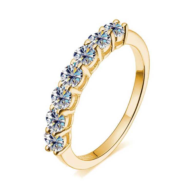 Moissanite Ring 925 Sterling Silver Ring With White Gold Plated Full Diamond Eternity Band Engagement Wedding Rings For Women XJ250707