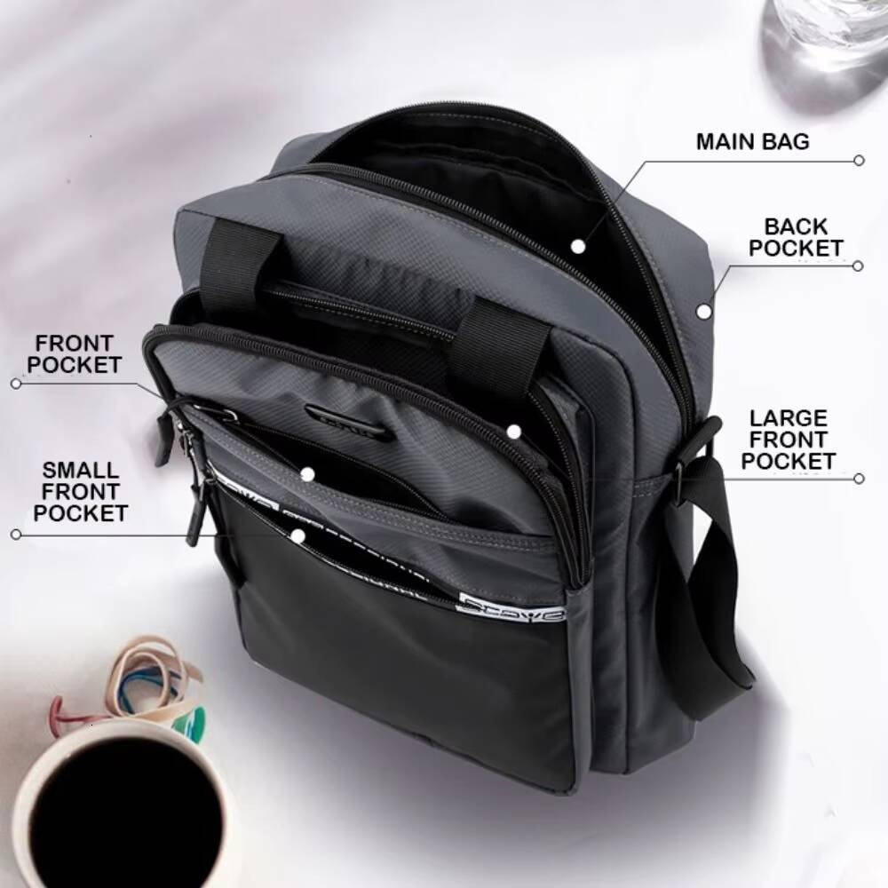 Mens Business Shoulder Fashion Casual Solid Color Large Capacity High Quality Oxford Cloth Waterproof Multifunctional Bag ddmynov