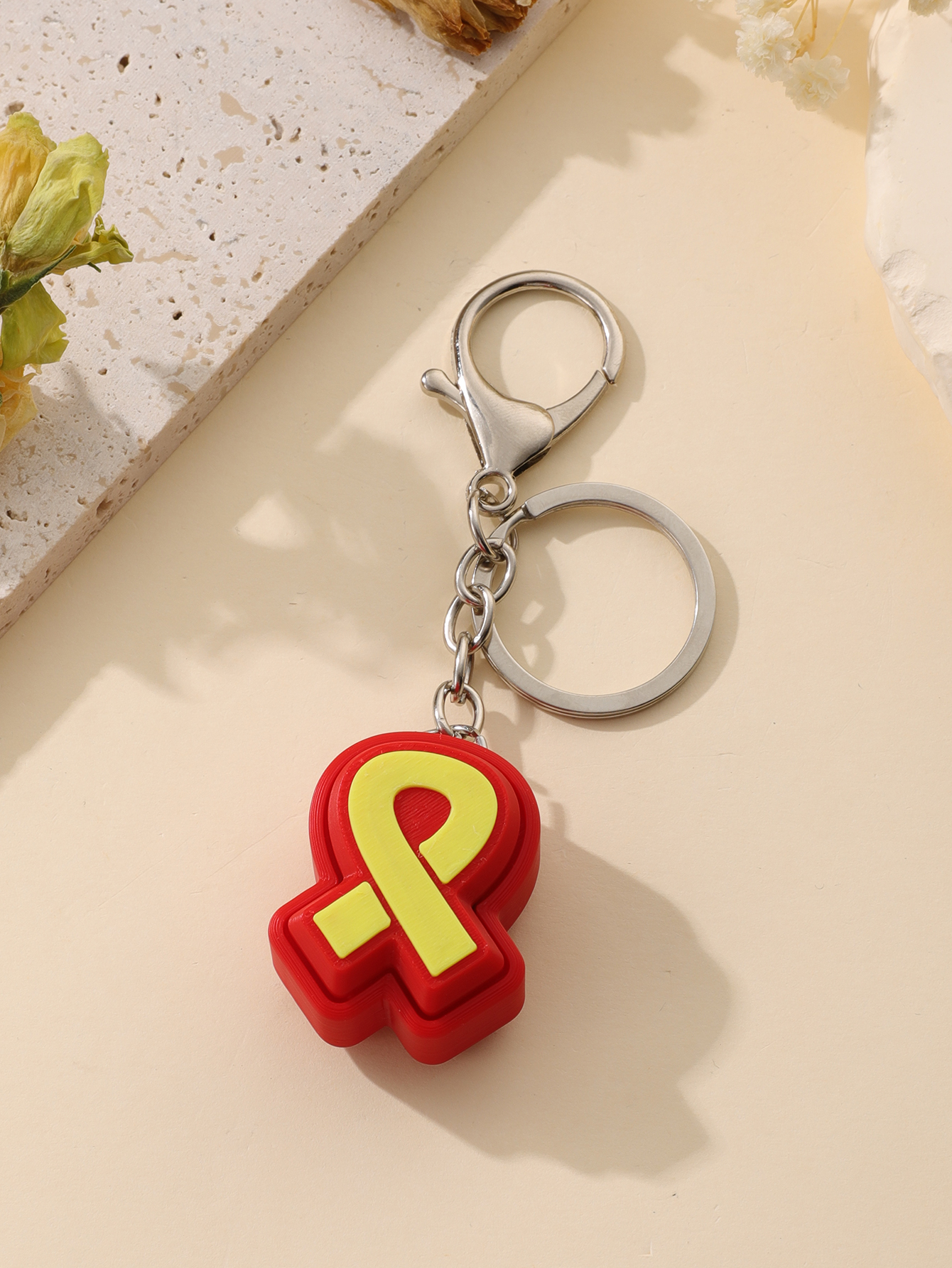 3D Printed Scarf Keychain - Adult Stress Relief Toy, Portable Anxiety Relief Tool with Clickable Keyboard Design