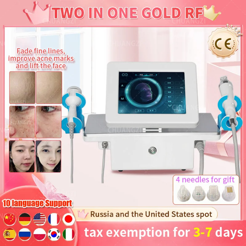Fractional RF Microneedling Device for Wrinkle Removal and Skin Tightening Facial Body Treatment Device