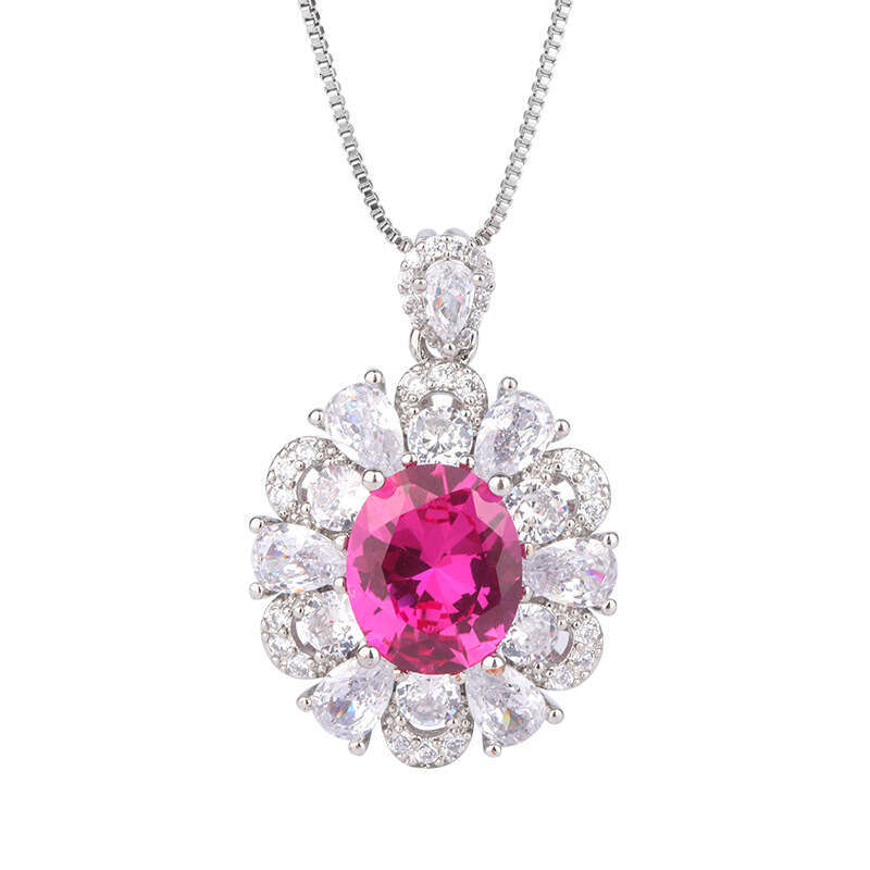 Corundum Banquet Pendant Imitation Red Ring For Women Noblewoman Jewelry Set 968