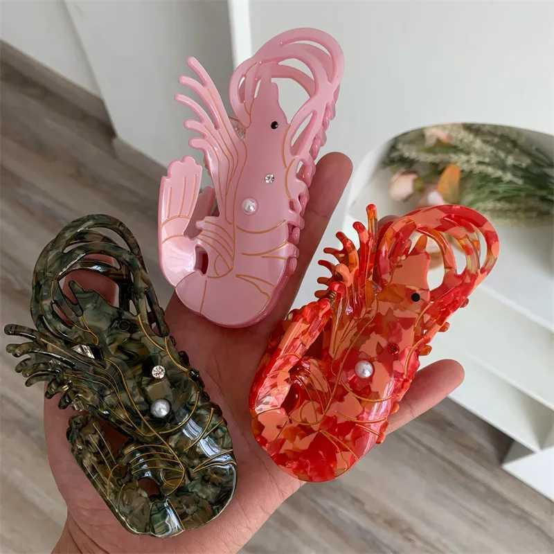 New Design Crayfish Acetic Acid Hair Grab Clip Trendy Personality Shark Clips Cute Lobster Hair Claws Hair Accessories For Women Z250707