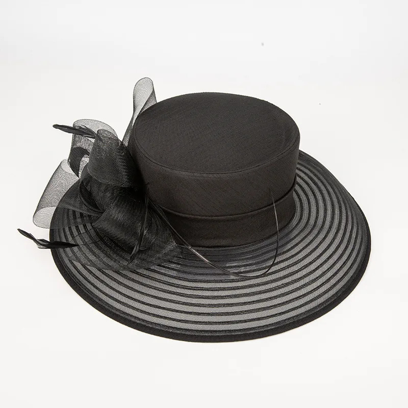 Green Cocktail Satin Cloth Hat Elegant Pography Hats Chain Fashion Formal Masquerade Flower Wedding Top Female Women 250707