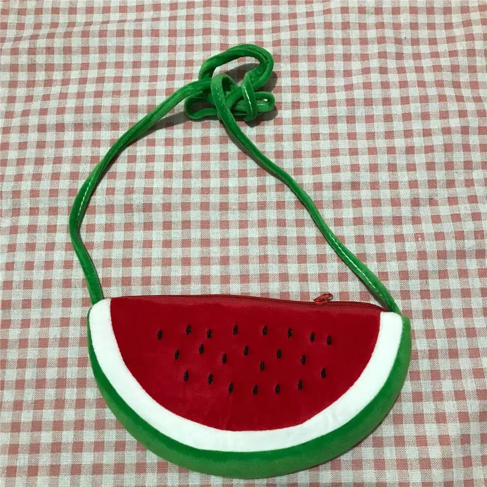 Small 2-6Year, Watermelon Bag Satchel Cute Fruit Plush Backpack Shoulder BAG , Messenger Pouch ddmynov