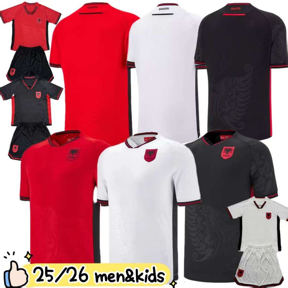 Football jersey 2025 2026 Albania Soccer Jerseys national team RAMADANI ASANI BRAMI UZUNI DJIMSITI LSMLI ASLLANI HYS BARE 25 26 Men Kids football shirt
