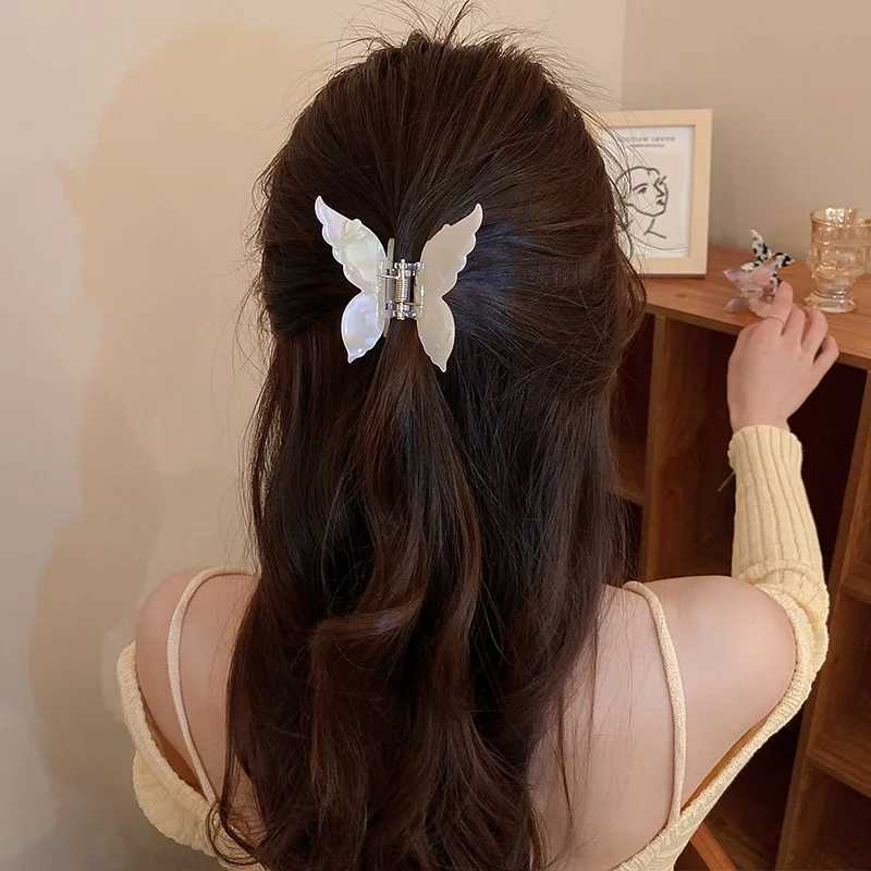 New Vintage Acetate Hair Claw Clip Sweet Butterfly Hair Clip Hairpin Barrettes Trendy Hair Accessories Barrettes for Women Girls Z250707