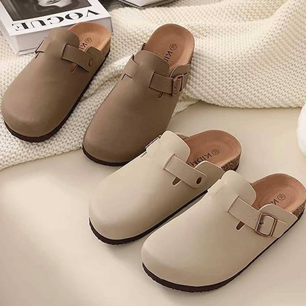 Shevalues Cork Suede Clogs for Women Cork Slippers Summer Cork Sandals Fashion Beach Slides Classic Mules Men Clogs Baotou Shoes z2507086BLC