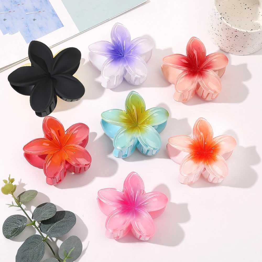 Fashion Women Flower Hair Clips Vacation Bohemia Egg Flower Hair Claws Barrettes Matte Girls Large Hairpins Hair Accessories Y250707