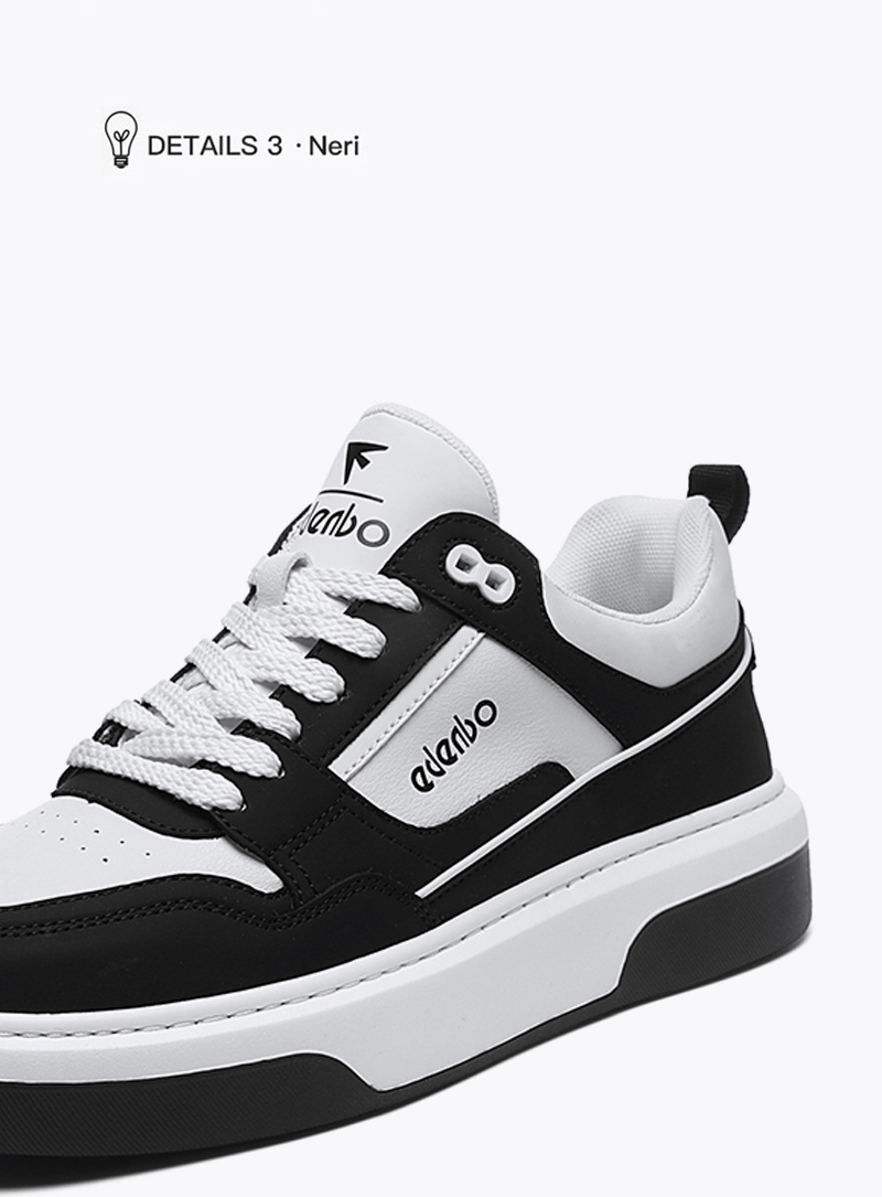 Edenbo men's shoes 2025 new seasons trendy all-match color matching casual sneakers leather thick-soled trendy shoes for men