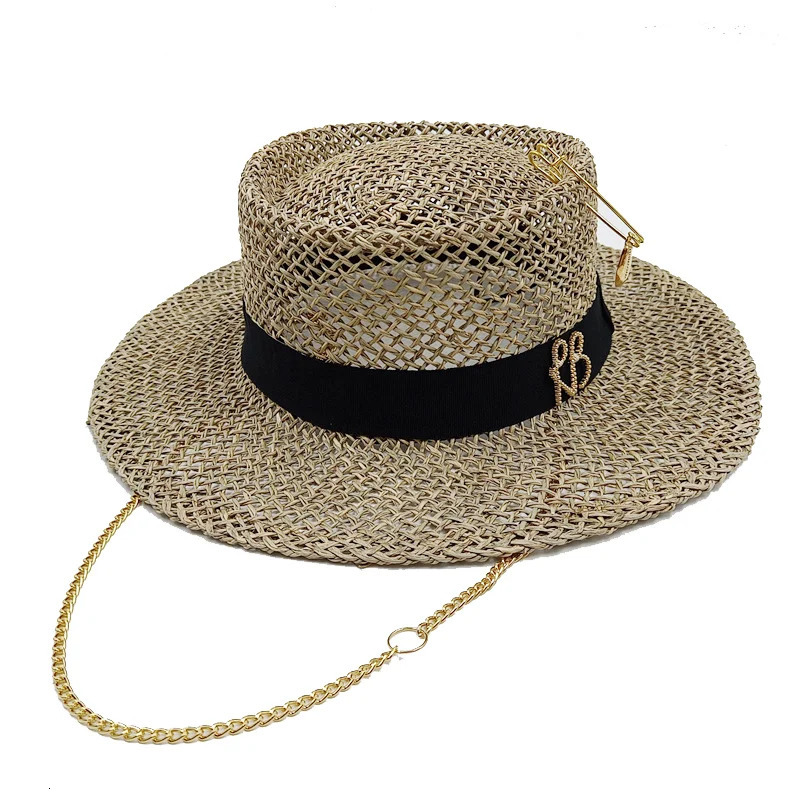 Womens Hat Salty Grass Straw Letter Jazz Sun Men and Women Summer Panama Outdoor Vacation Beach Wholes 250707