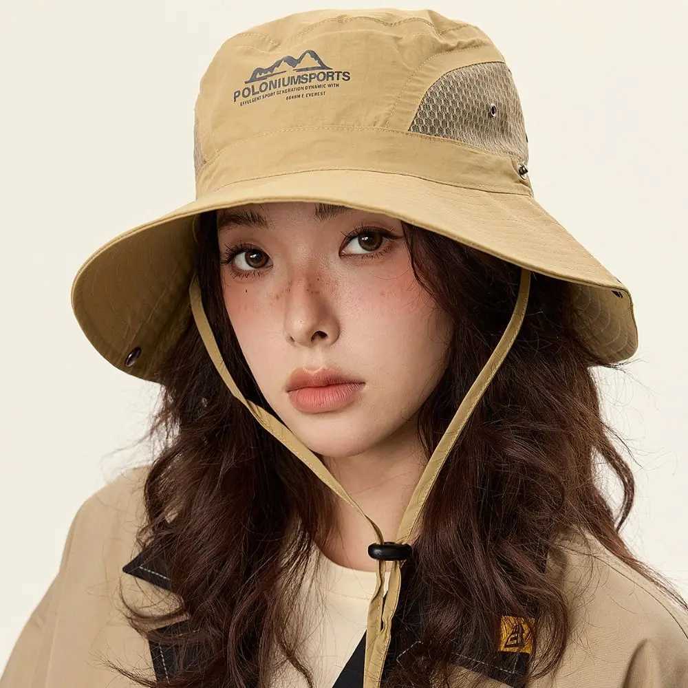 Fashion Summer Wide Brim Bucket Hat Sun Protection Quick-dry Fisherman Cap Breathable Portable Sun Hat Camping Hiking Y250707