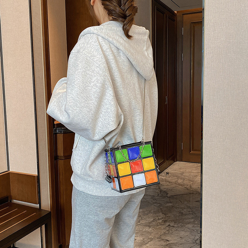 free shipping designer 2025 new fashionable personalized cute Rubik's Cube bag design handbag features niche