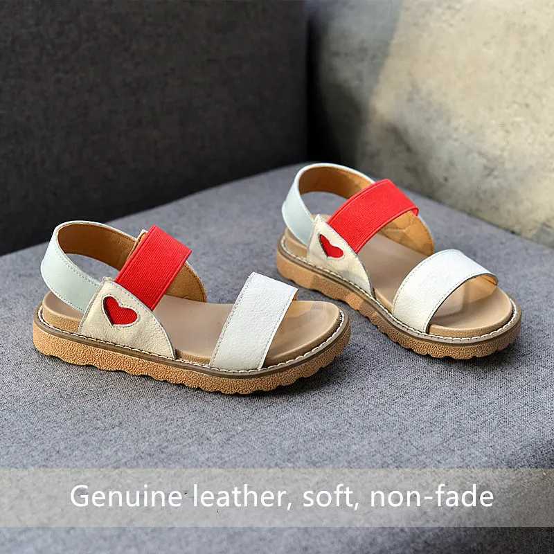 New Childrens Sandals Fashion Genuine Leather Mixed Color Princess Shoes Party Show Girls Sandals Size 26-36 R250707