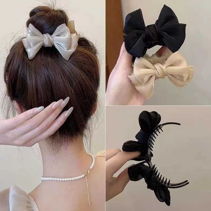 New Elegant Bow Mesh Hair Clip for Women Korean Temperament Grip Clip Ponytail Braid Clip Fashion Girls Hair Accessories Z250707