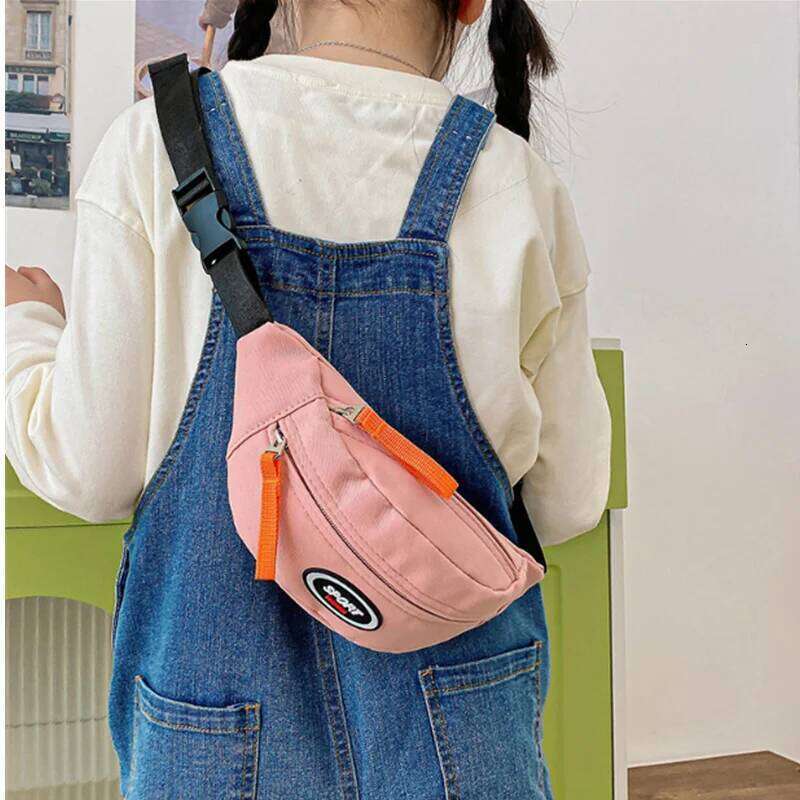 Cute Children Waist High Quality Canvas Belt Bags Designer Crossbody Chest Bag Female Solid Fanny Pack Hip Purse