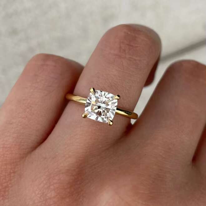 Custom 18K Gold Solitaire Ring with IGI Certified HPHT Lab Created CVD DEF VVS VS Lab Grown Diamonds 1CT 2CT Lab Diamond Jewelry