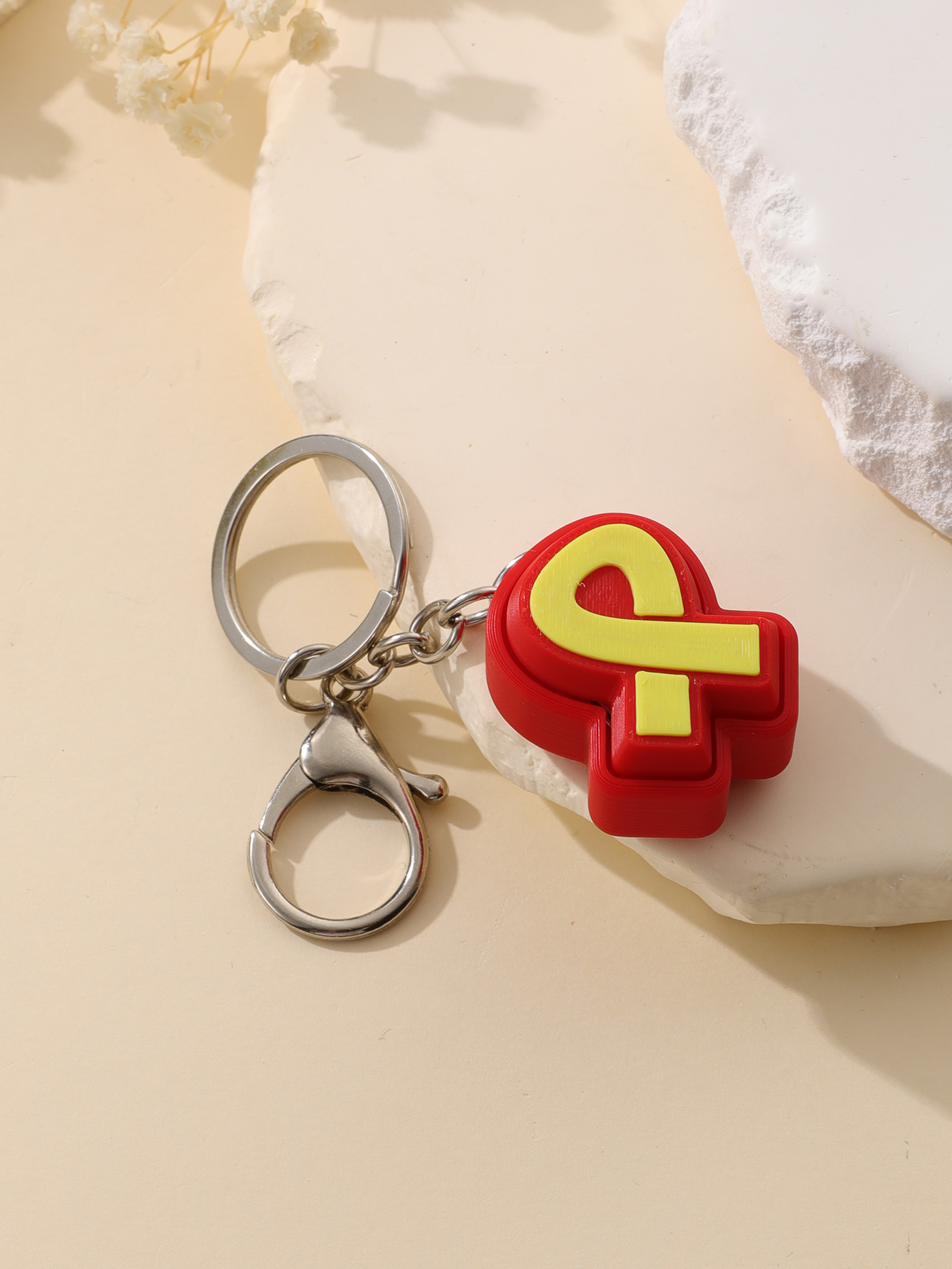 3D Printed Scarf Keychain - Adult Stress Relief Toy, Portable Anxiety Relief Tool with Clickable Keyboard Design