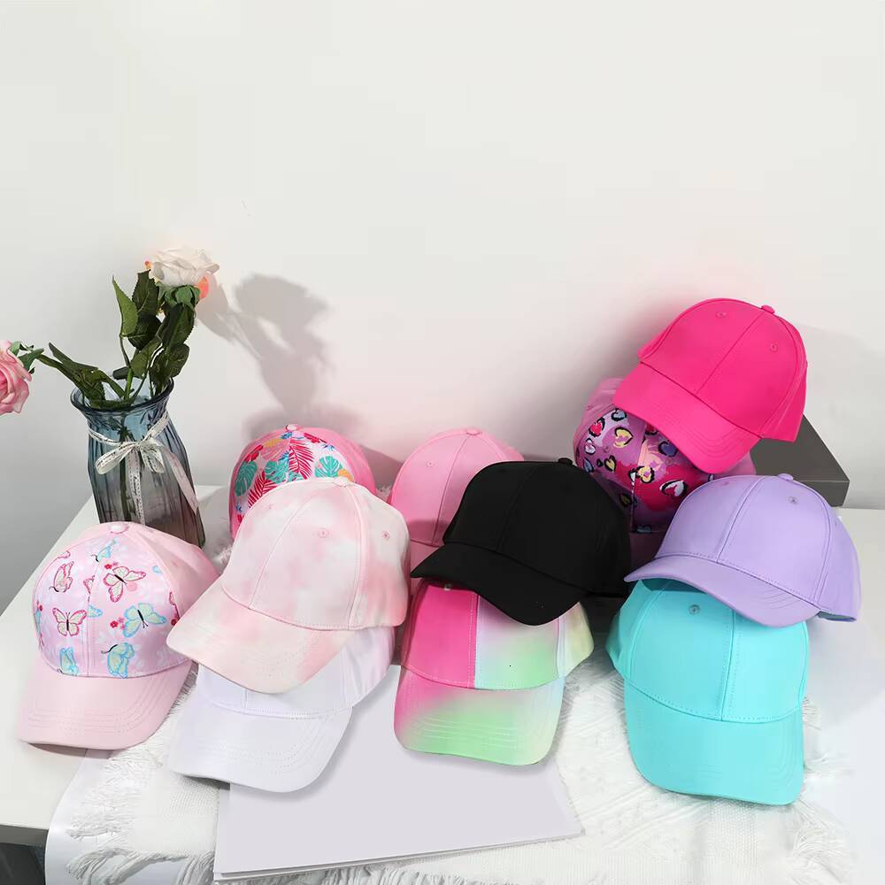 Hot High Kids Baseball Cap For Girls Boys Travel Sun Hat Adjustable Children Peaked Hollow Back Ponytail Caps ddmythur