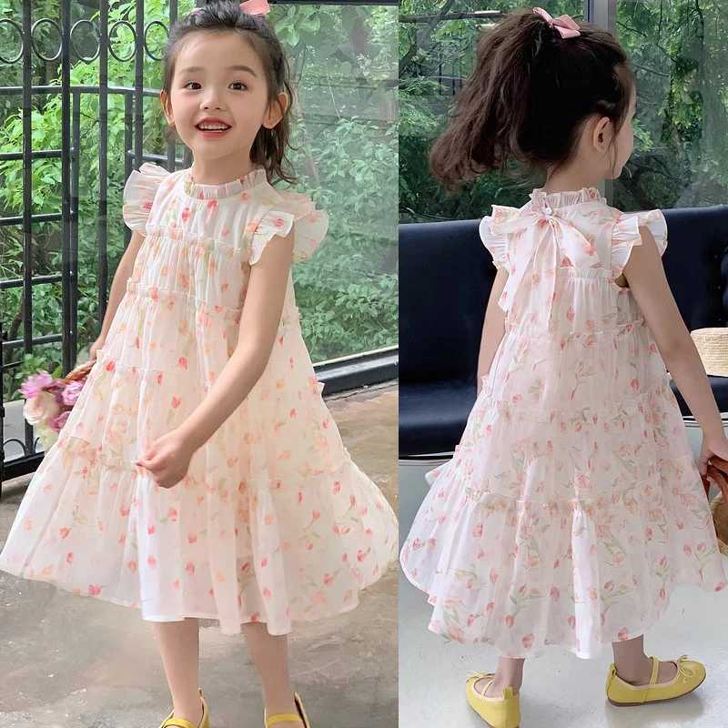 2-8 Years New Summer Princess Girls Dress Full Print Little Flower Lightweight And Comfortable Design Party Dress For Kids R250707