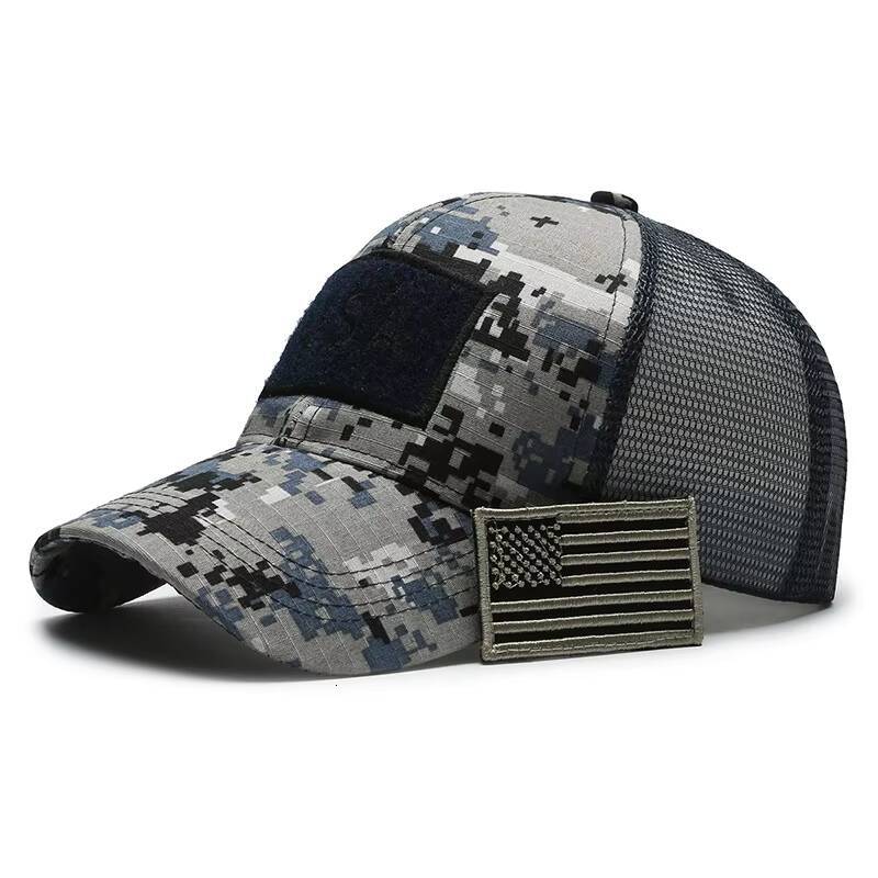 Men American Flag Camouflage Baseball Cap Male Outdoor Breathable Tactics Mountaineering Peaked Hat Adjustable Stylish Casquette ddmythur