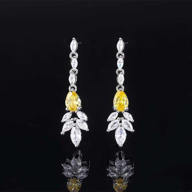 New High-End Floral Jewelry Banquet Dress Accessories Set Elegant Earrings Necklace Tassel Exquisite Pendant 317
