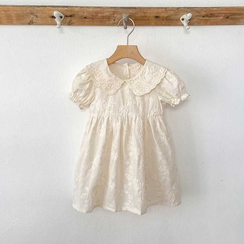 1-6 Years Infant Girl Clothes Summer Baby Girl Dress Lace Collar Dress Toddler Girl Baby Kids Clothing Embroidery Princess Dress R250707