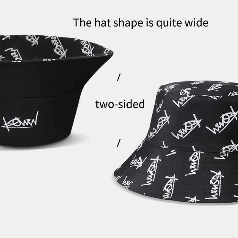 Big Head Letter Bucket Hat for Men Women XL Large Hip Hop Cap Fisherman Hat Summer Sun Hat Plus Size Panama Y250707