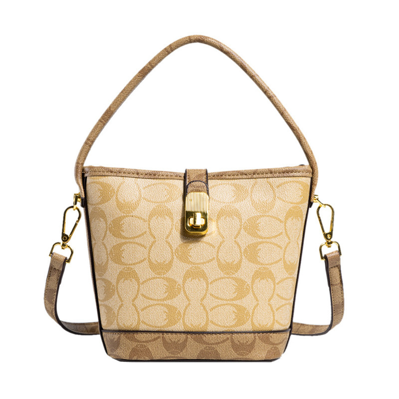 Designer This Year's Trendy Fashion Korean Version 2025 Commuting Textured Shoulder Crossbody Large Capacity Bucket Women's Light Luxury Bag
