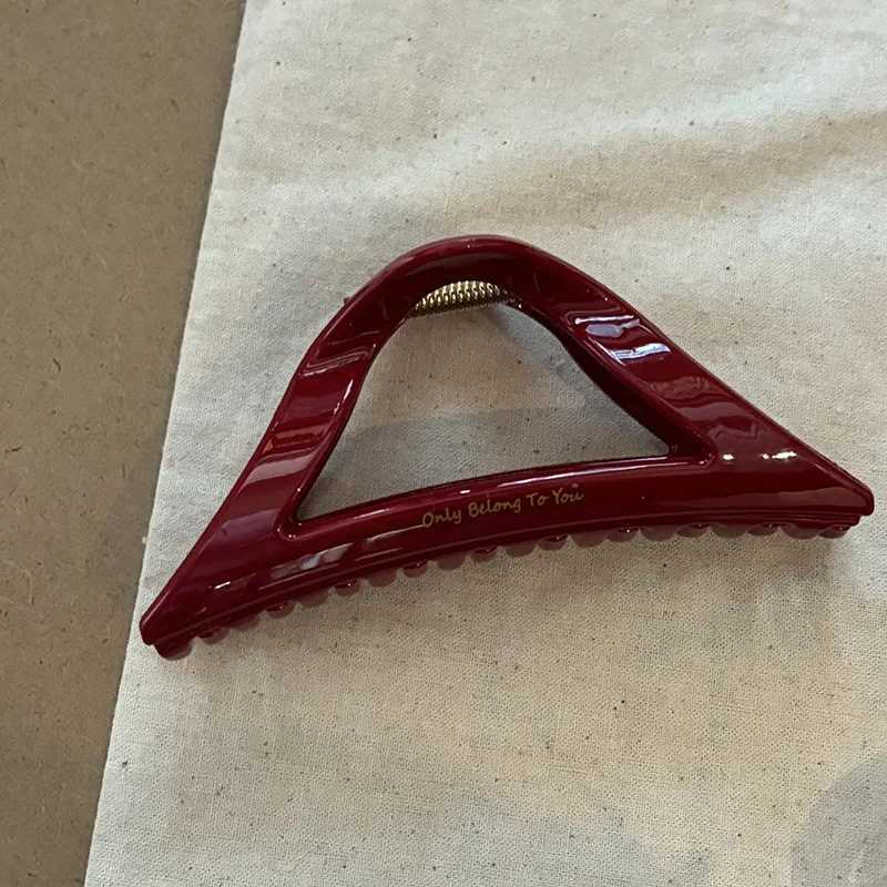 French Red Collection! Large Grip Letters Gold Label Back Head Updo Shark Clip Hair Accessories Headwear Hairpin Hair Claw Z250707