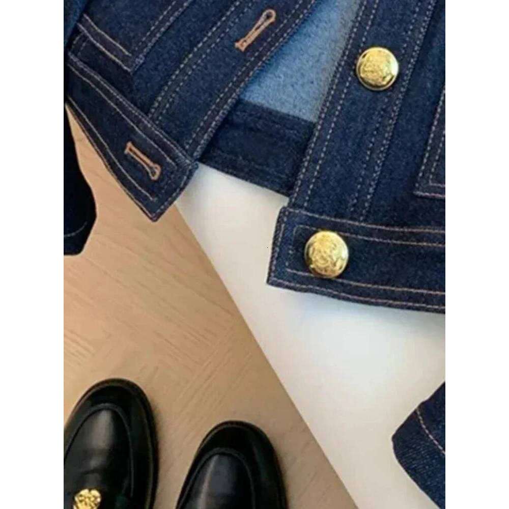 Syiwidii Blue Denim Jacket Women Autumn Classic Style Short Coat New Korean Fashion Pockets O-Neck Female Loose Jackets