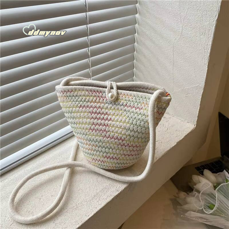 Summer Small Straw Shoulder Bags For Women Handmade Braided Crossbody New Fashion Beach Bag Daily Messenger Phone Handbag ddmynov