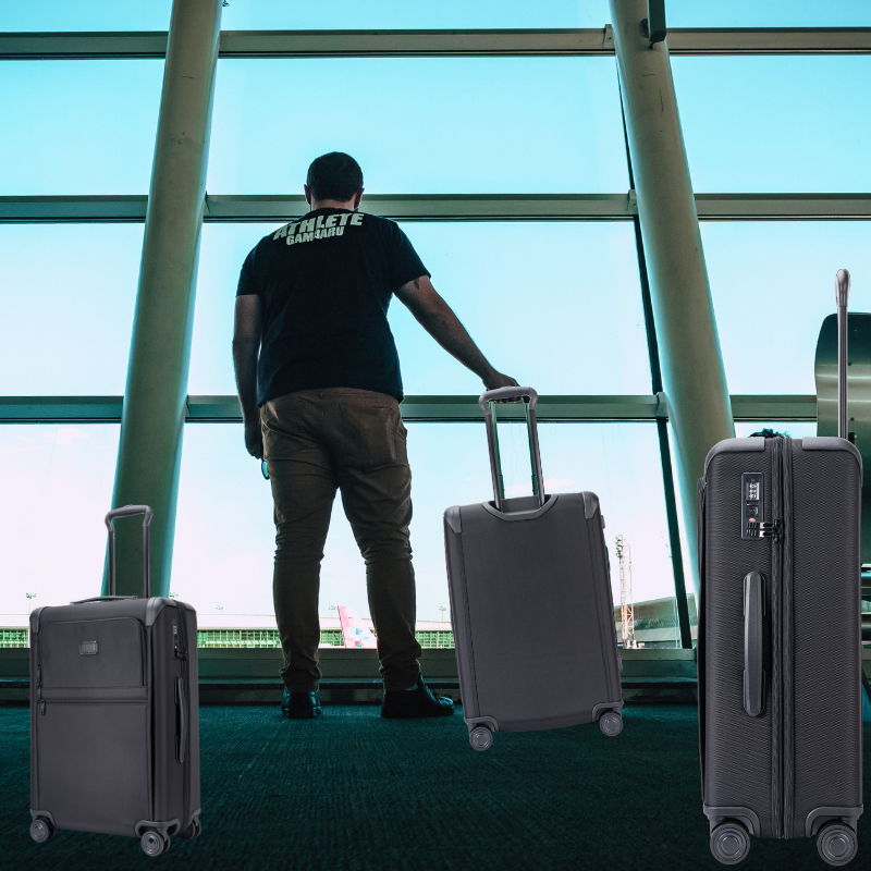 Black Waterproof Travel Duffel Bag with Zipper Closure for Easy Packing - Compact Size 20 Inches